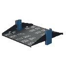 2U 2Post Center Mount Shelf 20in Depth (Flanged Down, Vented)