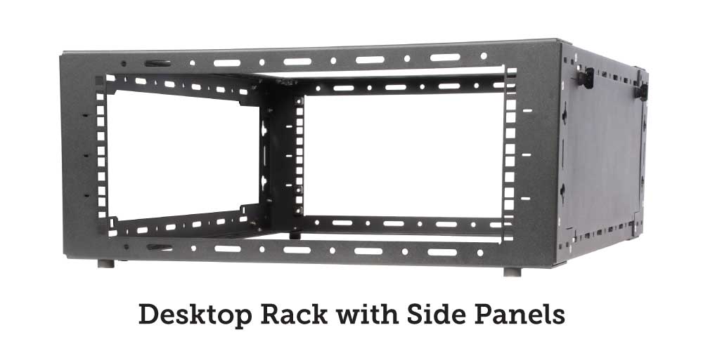 Desktop rack with side panels