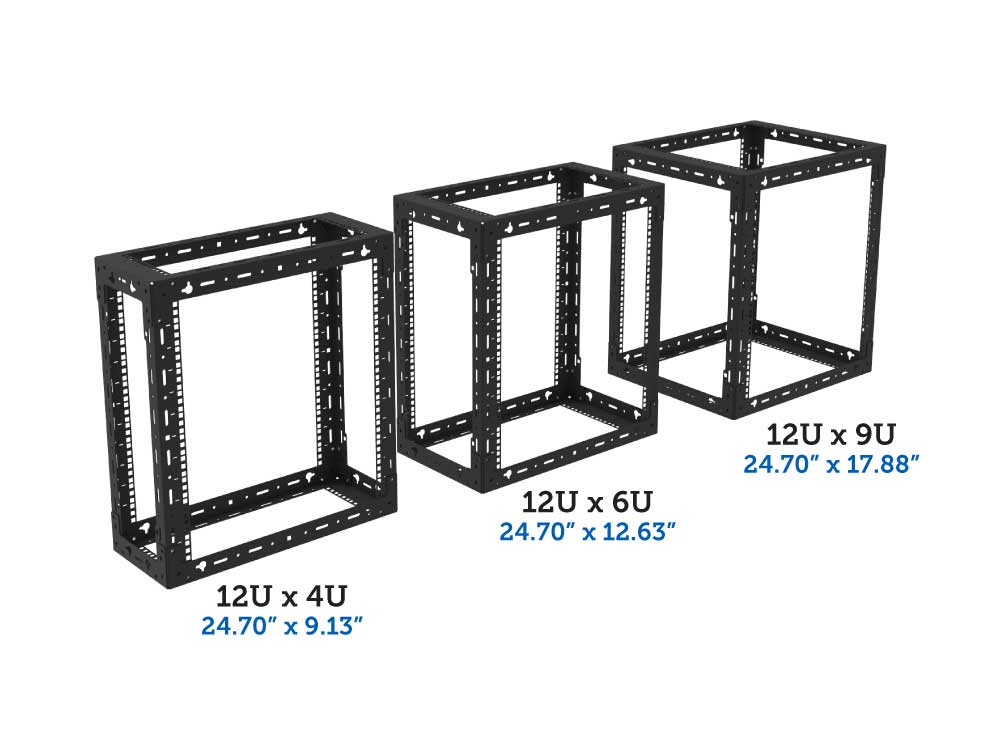12U x 4u, 6u, 9u wall mount rack (desktop image)