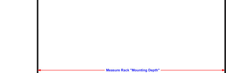 Measure rack mounting depth